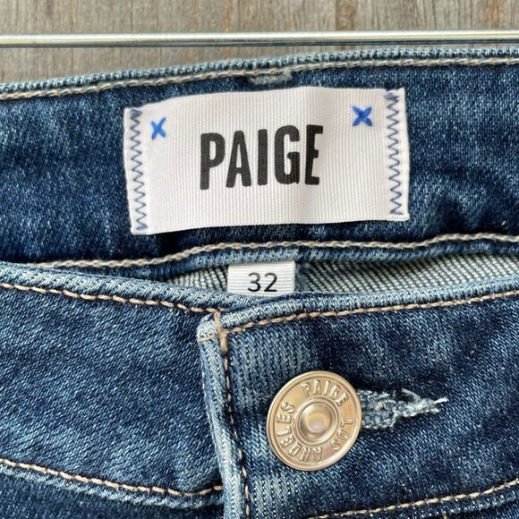 NWT PAIGE Stella High Rise Modern Straight Leg Soleil Destructed Jeans Womens 32 - Picture 3 of 16